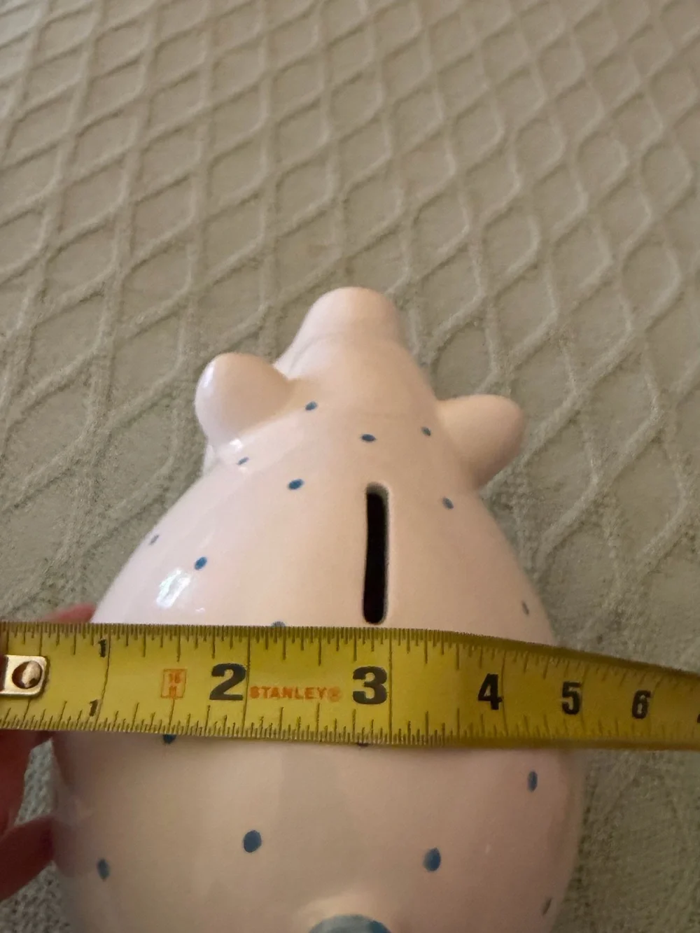 Tiffany & CO Authentic Ceramic Piggy Bank with light blue dots Great condition! - Picture 10 of 11
